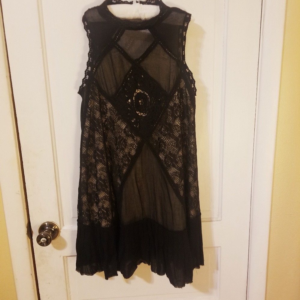 Free People Angel Black Mini Dress